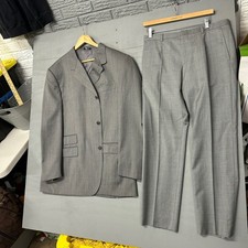 Giorgio Sanetti Hombre Traje de Lana Chaqueta y Pantalones Conjunto Gris 50L Hecho en Italia