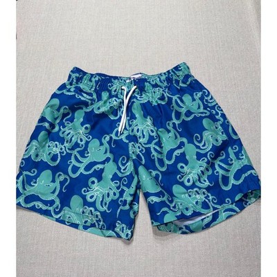 Trunks Surf & Swim Co Mens Blue Octopus Print Swim Trunks Size M Board Shorts