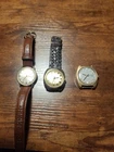 Timex Electric Men's Vintage Watch Gold Tone Lot of 3 One Working 2 for Repair
