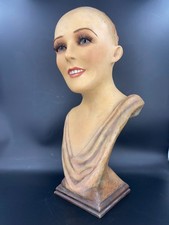 Antike Art D&eacute;co Wachsb&uuml;ste Glasaugen | Antique Wax Bust | Buste en cire