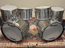 Premier lata 70-te Mahoń Silver Star 6-częściowy zestaw perkusyjny z podwójnym basem