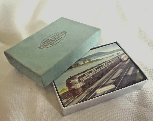 Vtg 1940s NEW YORK CENTRAL SYSTEM, RAILROAD, PLAYING CARDS in BOX, Late WWII ERA