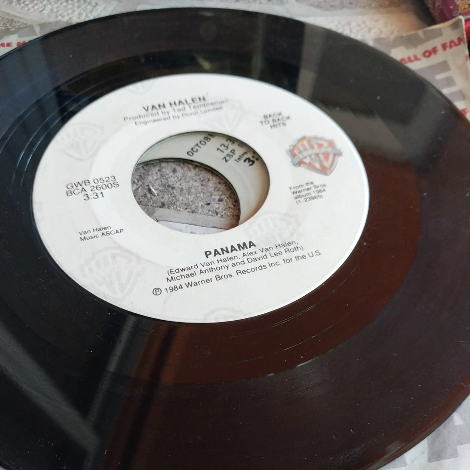 Van Halen 45 Hot For Teacher Panama RARE Back to Back Hits VG+ Never Saw This 1 - Image 3 of 4