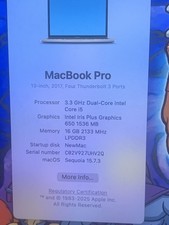 Apple MacBook Pro 13" 2017 - Intel i5 3.1 GHz 512GB SSD 16GB RAM Touch Bar Grey