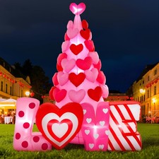 8FT Valentine Inflatables Outdoor Decorations,Inflatable Heart Tree with Ligh...