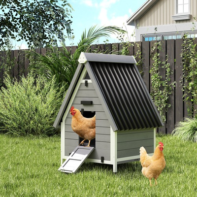 #ad Chicken Coop Outdoor Wooden Chicken House for 2 Chickens $134.99