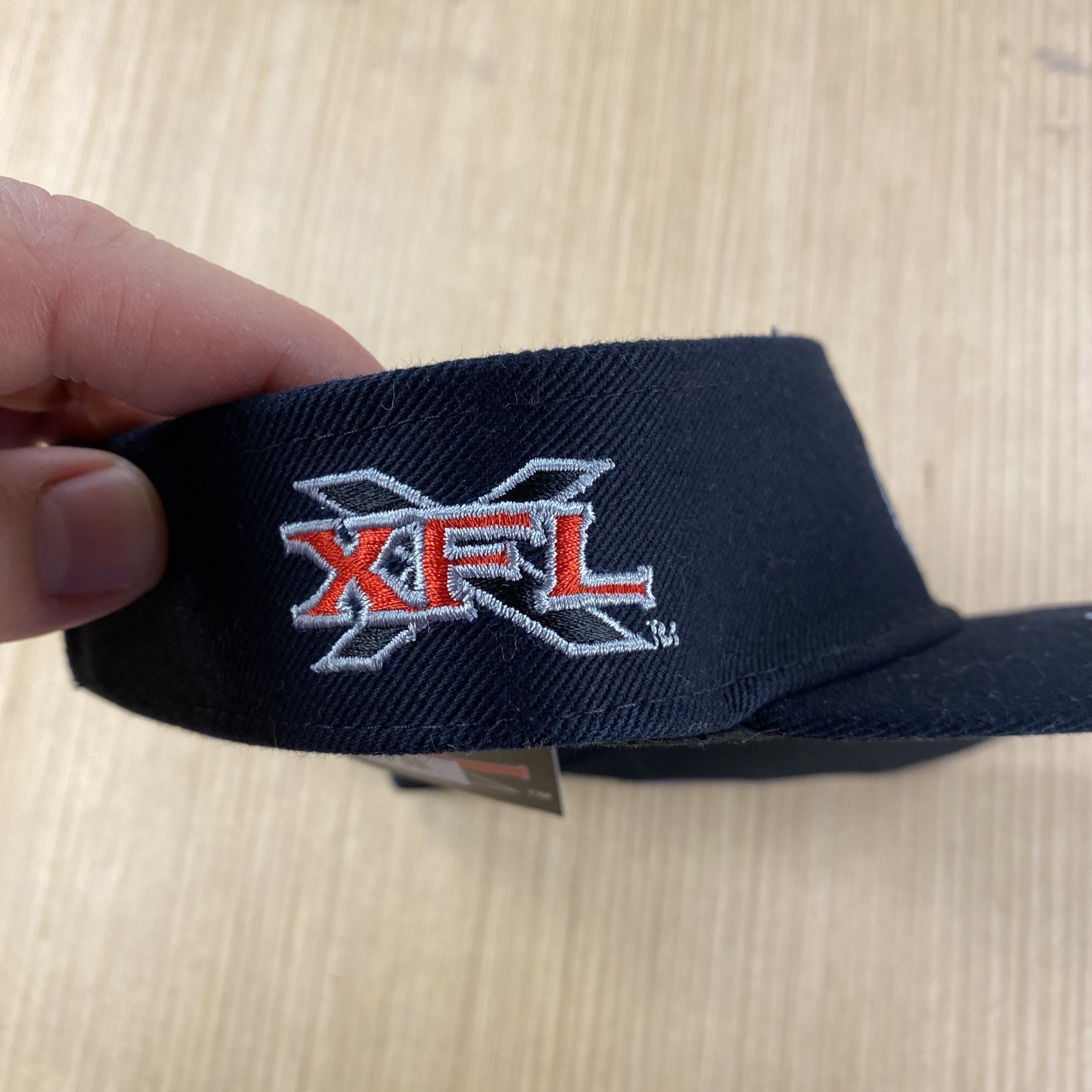 Vintage Drew Pearson XFL Visor Mens One Size Black Hat Cap Strapback Football image 8