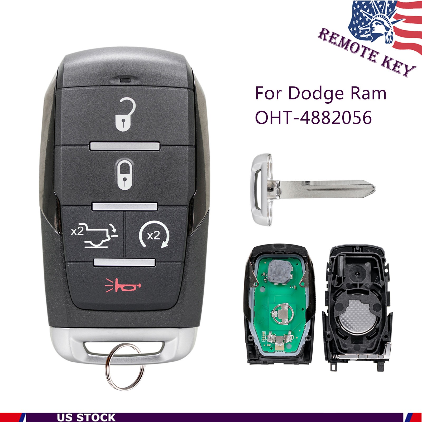 5-BTN Smart Remote Key Fob 68442909 OHT-4882056 for 2019 2020 2021 2022 Ram 1500