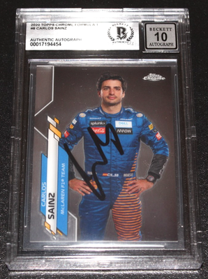 周冠宇　2020 TOPPS フォミュラーF1 ルーキー 直筆サインカード CARLOS SAINZ SIGNED 2020 TOPPS CHROME FORMULA 1 F1 #8 CARD RC 2