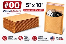 00 Bubble Lite 5x10 Kraft Bubble Mailers Padded Envelopes Bags 100, 250 To 2000