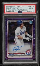 2020 Bowman Draft Chrome Picks Purple Refractor Justin Foscue PSA 10 Auto w5p