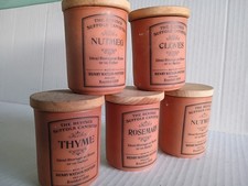Lot of 5 Henry Watson Pottery The Suffolk Canister Teracotta Spice Jars.....