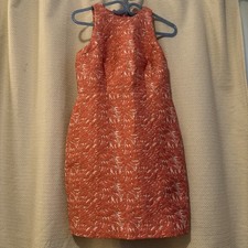 Ann Taylor Pink Floral A Line Dress 4 Petite Lined No Material Tag