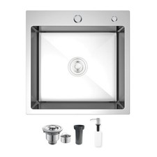 Fuyidura 15 Inch Drop In Bar Sink 15X15 Single Bowl Topmount Stainless Steel