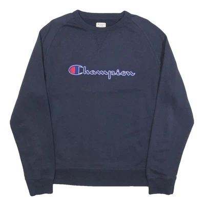 CHAMPION Sweatshirt Homme Bleu Marine XL Col Rond Coton Mélangé Pull - Photo 1/4