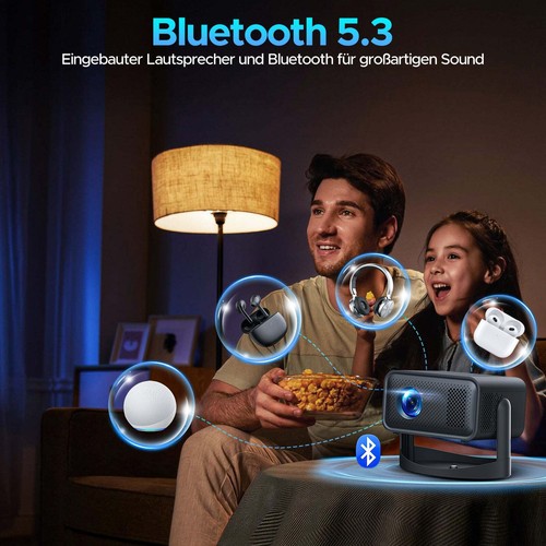 Mini Beamer UHD 4K Projektor LED WiFi6 Bluetooth Android Heimkino für iPhone/iOS - Bild 8 von 9