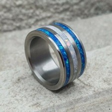 Titanium & Opal ring, wedding ring engagement ring 