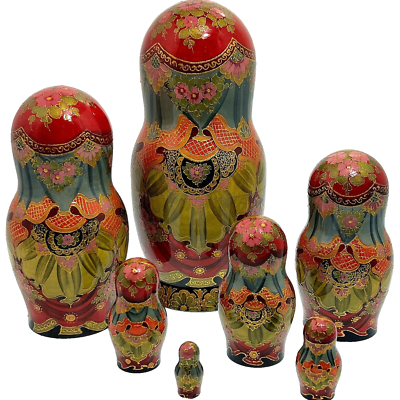 10 Poupées russes Matriochka H26 Exclusive Miniature Palekh