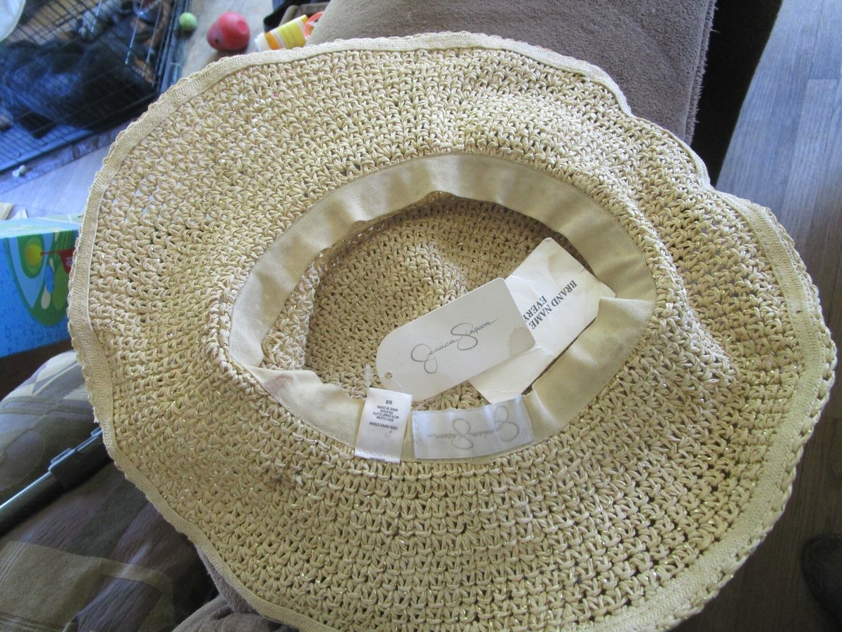 NWT JESSICA SIMPSON Silver Sparkle UPF 50+ Sun Hat - Metallic Silver One Size UPF 50+ Sun Hats for Women | Best Sun Protection | Eric Javits main image 3