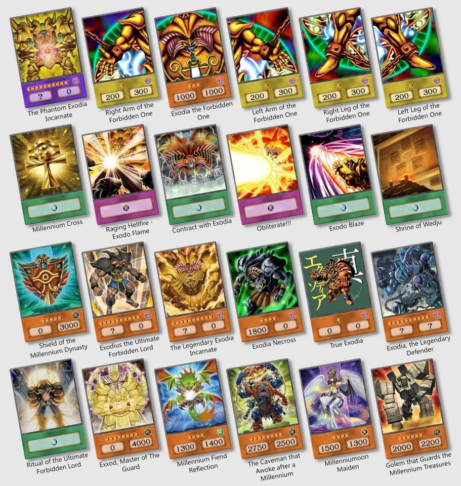 Yu-Gi-Oh Anime Style Cards Exodia The Forbidden One Ultimate Incarnate  Phantom | eBay