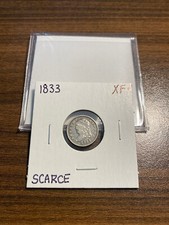 1833-P Capped Bust Silver Half Dime 5C H10C EXTRA FINE+ (XF+) PLUS