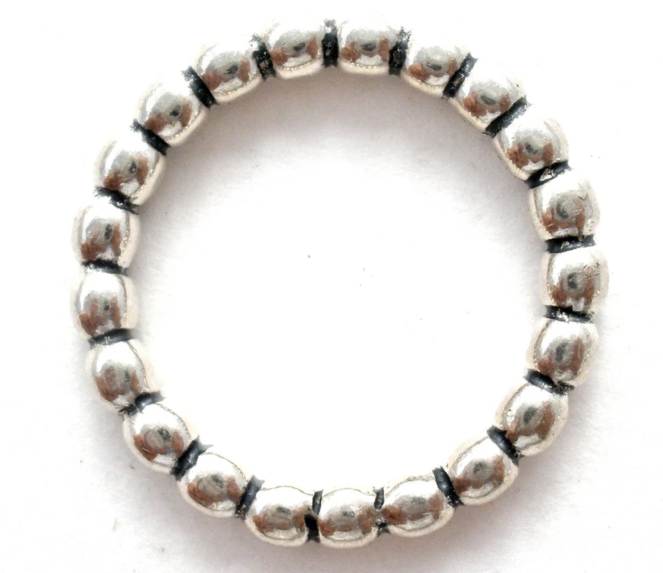 Pandora Sterling Silver Bead Ring String of Beads Size 5 Stackable Jewelry ALE - Image 4 of 4