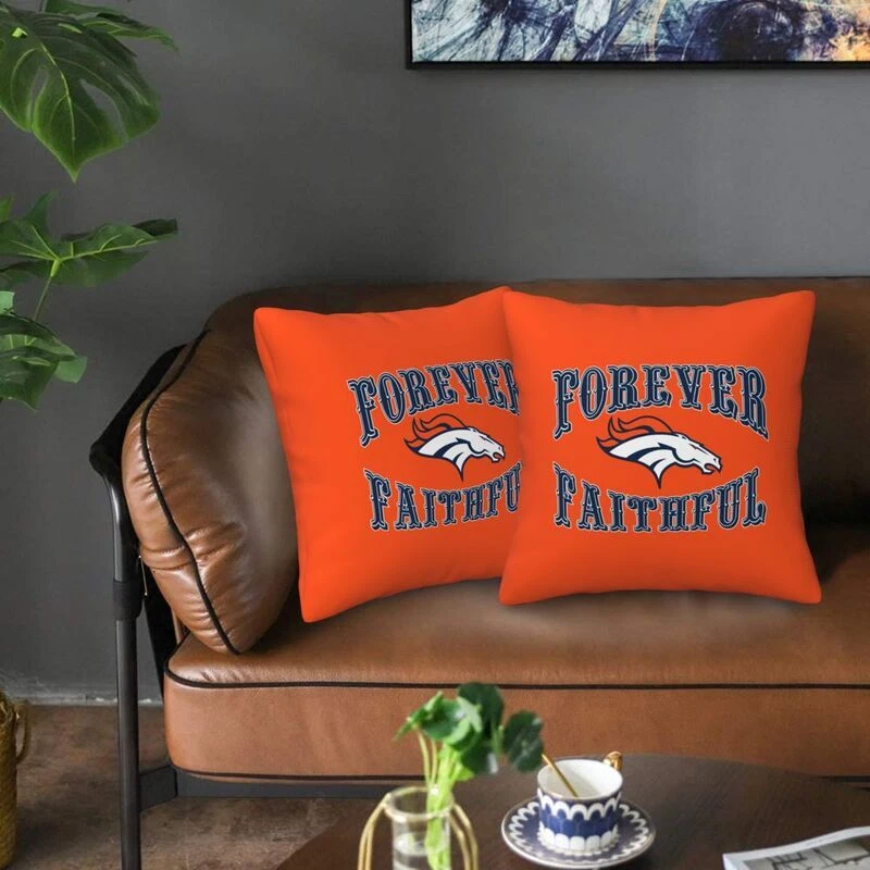 Denver Broncos Forever Faithful Throw Pillow Covers