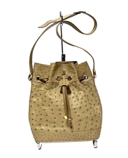 Authentic Bally drawstring bag leather  purse From Japan 0207