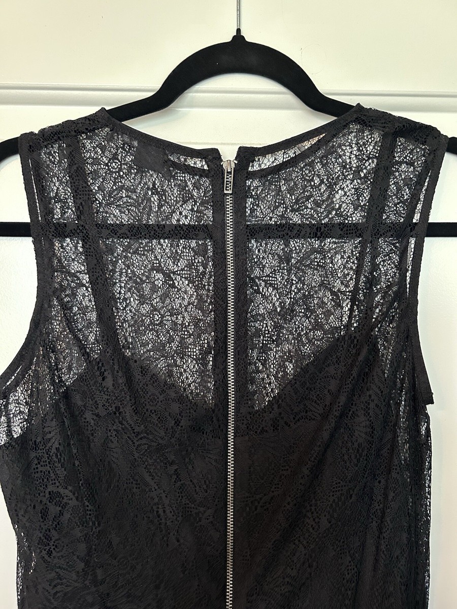 armani exchange lace dress Armani Exchange Black Lace and Silk Mini Dress SZ 6 New Condition NWOT