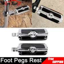 2X Foot Pegs Pedal Pad Footrest For Harley Softail Touring Suzuki Male Peg Mount