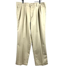 DOCKERS Chino Pants Men's Size 38 x 30 Tan Pleated Front Classic Fit Preppy Dad