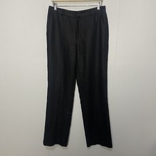 Lauren Ralph Lauren Black Linen Straight Leg Pants Trousers Size 8.