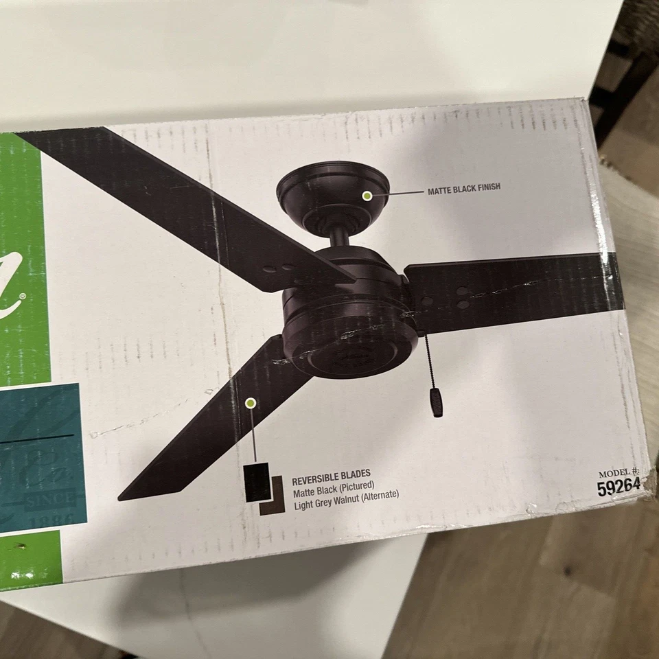 Hunter Cassius 52 Cassius 52" 3 Blade Outdoor Ceiling Fan - Black - Image 2 of 4