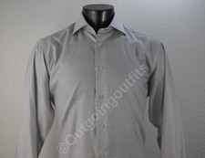 DAVID DONAHUE Cotton Men's Long Sleeve Button Front Dress Shirt Size 16 34/35