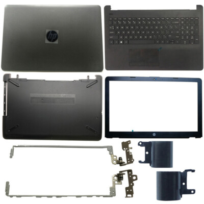 New LCD Back Cover/Bezel/Palmrest/Bottom/Hinges/Cover for HP 15-BS 15T-BS Black