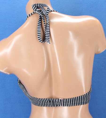 Shade & Shore Striped Underwire Lined Halter Bikini Top Size 36D #E8672 - Picture 4 of 6