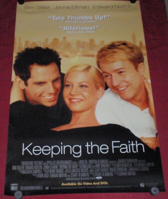 Keeping the Faith Movie Poster 27x40 S/S Ben Stiller Jenna Elfman Edward Norton