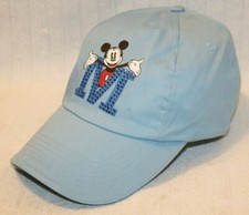 DISNEY Cotton Mickey Mouse Adjustable Light Blue Cap with Bedazzled M