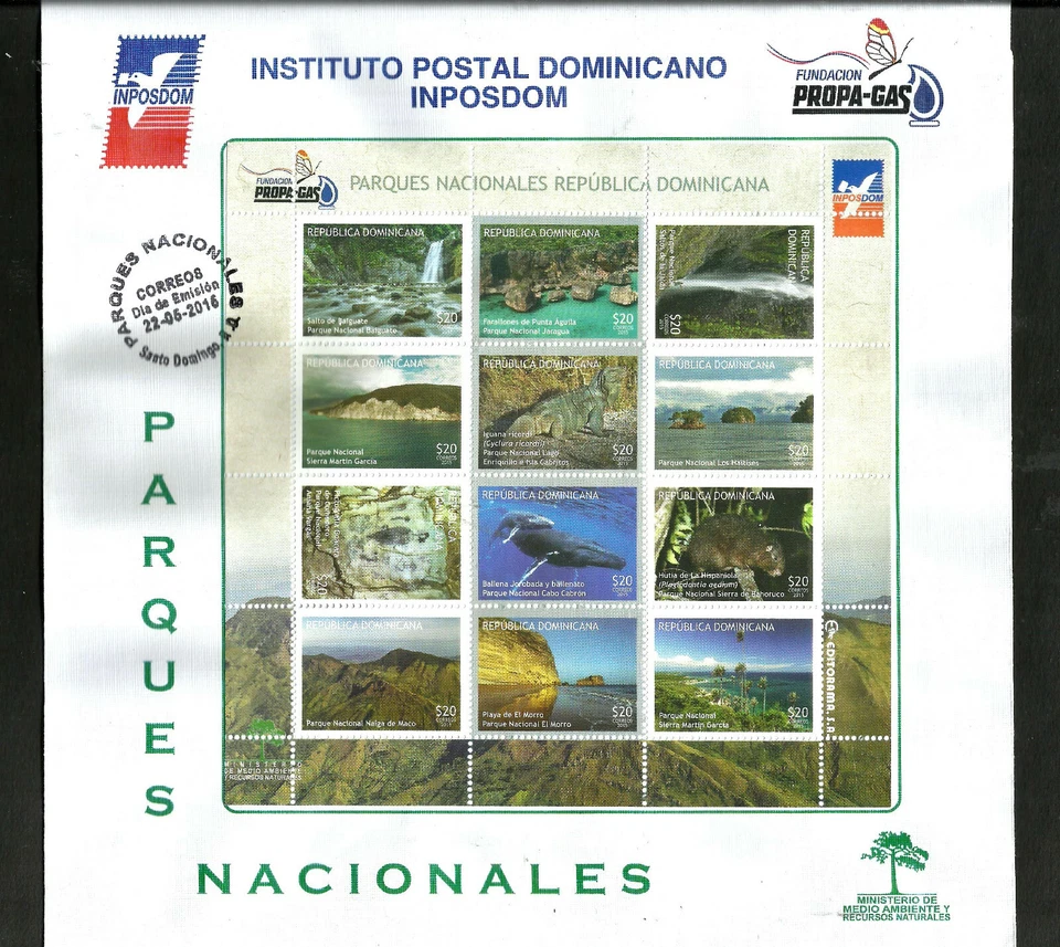 DOMINICAN REPUBLIC 2015, NATIONAL PARKS, 48 STAMPS FDC, VERY RARE! - Image 2 of 4