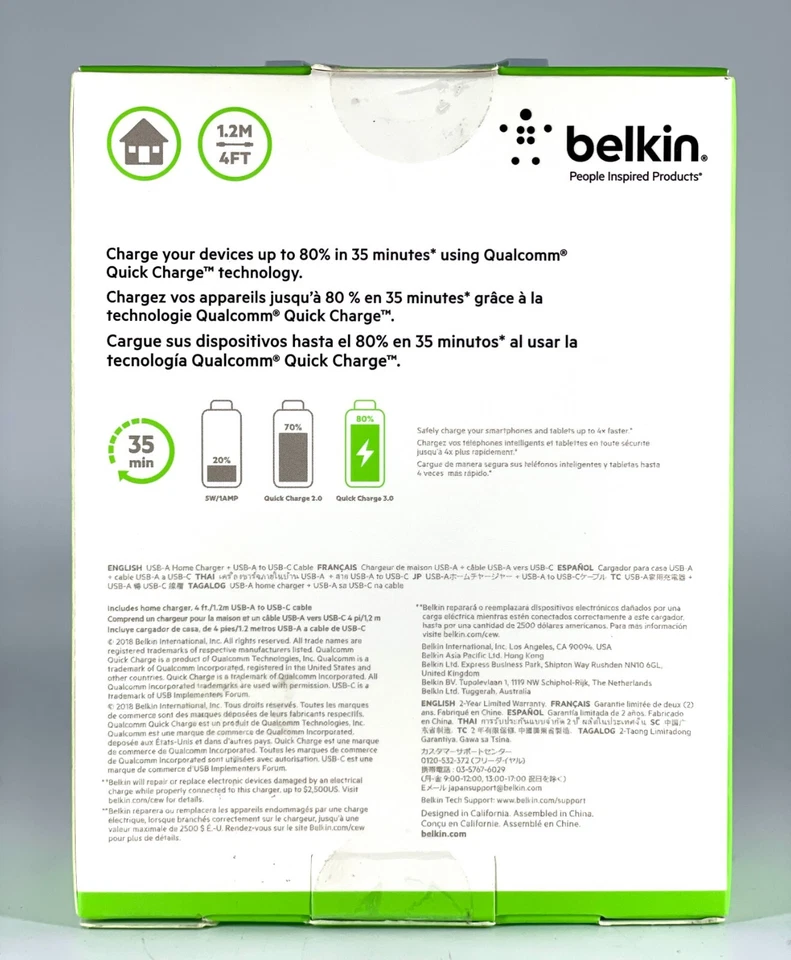 18W Super Fast Charging USB Type C Wall Charger & USB-C Cable For Samsung iPhone - Image 2 of 2