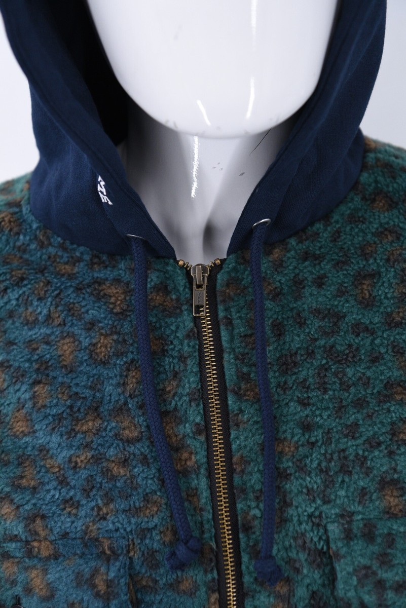 SUPREME TEAL LEOPARD Fleece Hooded Zip Shirt Jacket - FW23