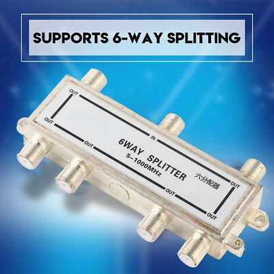 6 Way Coax Cable Splitter 5-1000MHz CATV TV Antenna Coaxial Signal