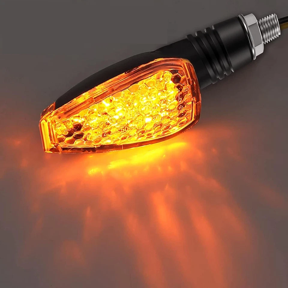 Mini lámpara ámbar indicadora de luz intermitente señales de giro LED para motocicleta 2 piezas Foto 4 de 4