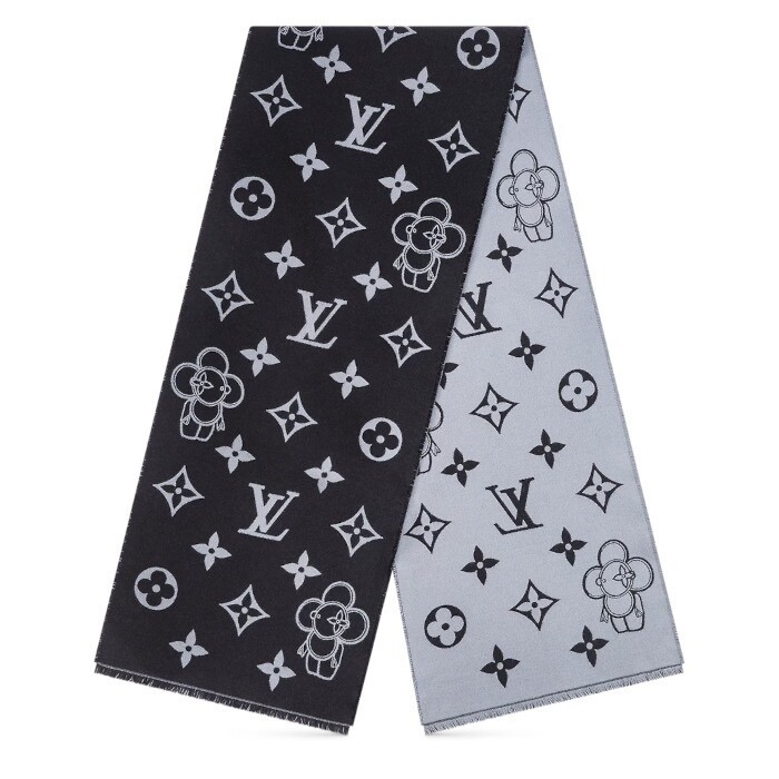 Louis Vuitton Muffler Scarf Echarpe Monogram Vivienne M77973 Gray  