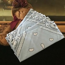 NEW LOT OF 6 100 Cotton Unisex Paisley Bandana Head Wrap Scarf BLUE USA SALLER