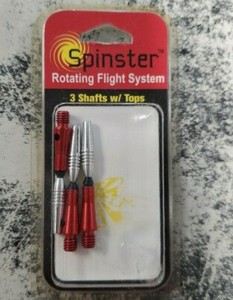 SPINSTER ROTATING FLIGHT SYTEM RED SILVER DARTS STEEL SOFT TIP SHAFT MADE IN USA