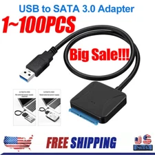 USB 3.0 to SATA External Hard Drive Reader 2.5" 3.5" HDD SSD Power adapter LOT