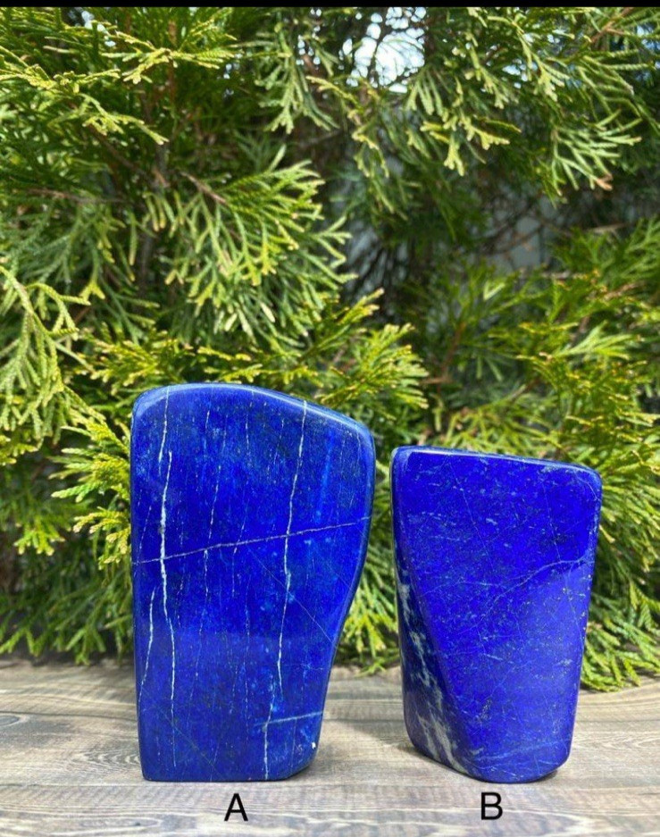 Natural Blue Lapis Lazuli Freeform Crystal Gemstone High Quality Smooth Polished