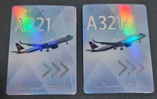 2x Delta Airlines Pilot Trading Cards No. 58 Airbus A321 NEO Card New