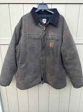 Carhartt Heavy Quilted Lined Canvas Chore / Work Coat Mens 3 XL Pre Owned